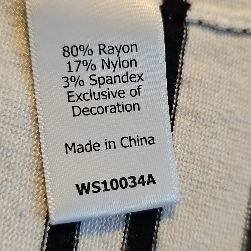 Market and Spruce Black and White Striped Sweater with Elbow Pads - Picture 5 of 6